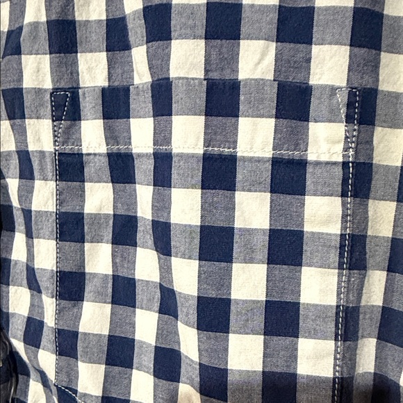 J. Crew Navy and White Gingham Shirt - Picture 4 of 5